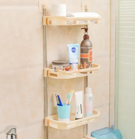Étagère de salle de bain en plastique 80 cm – Rack de rangement 30 × 15 cm