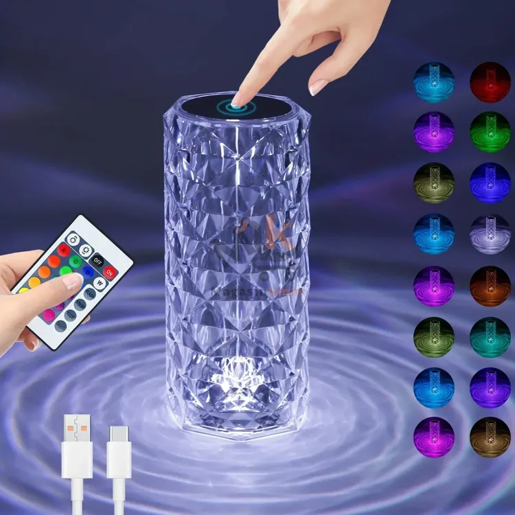 Lampe de table LED rechargeable en plexi –21 cm