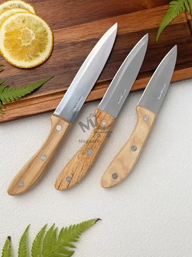Couteaux de cuisine en acier avec manche bois 25 cm
