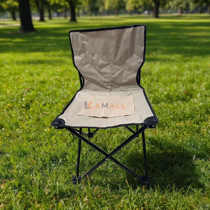 Chaise pliable en tissu et métal 74 cm – Chaise portable confortable pour intérieur et extérieur