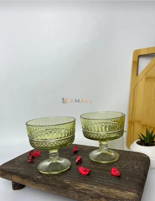 Lot de 2 Coupes en Verre 200 ml – Coupes Élégantes pour Desserts, Fruits, Glaces et Apéritifs
