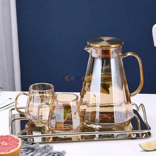 Set de 6 verres avec carafe en verre – Service de boisson élégant pour table