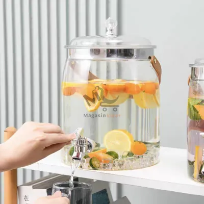 Distributeur de liquide en plexi 2700 ml avec support – Grande capacité pratique pour cuisine