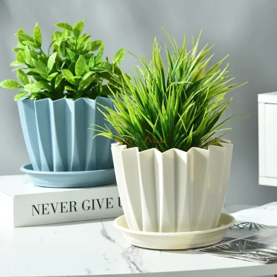 Pot à Fleurs en Plastique – Pot de Jardin Décoratif pour Plantes Intérieures et Extérieures
