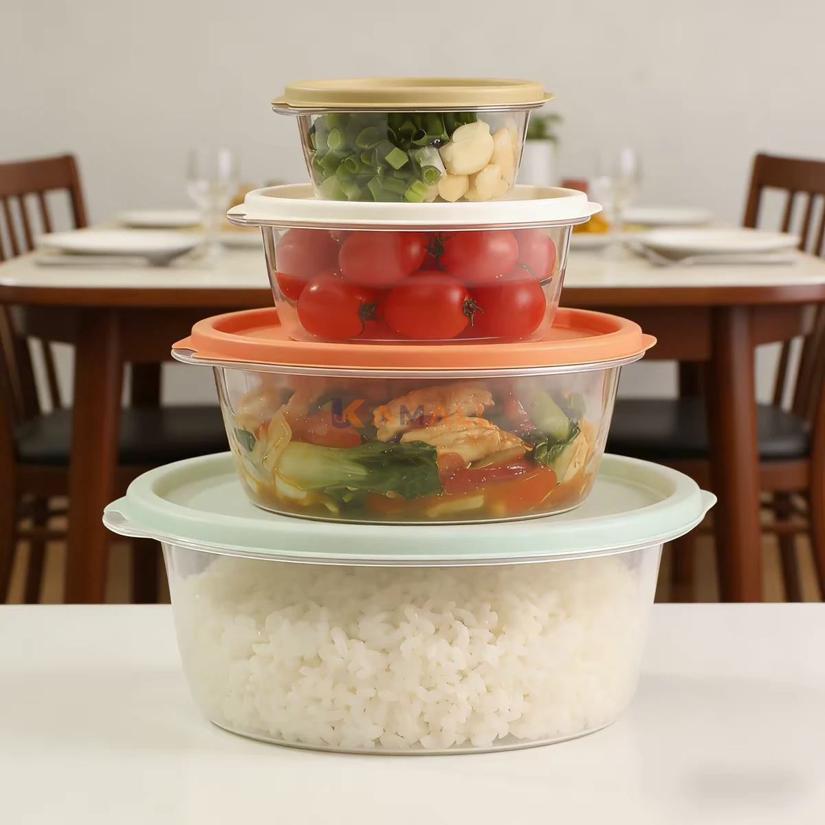 Set de 3 Boîtes Rondes en Plastique Alimentaire