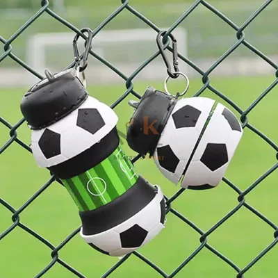 Bouteille d'eau pliable en silicone avec porte-clés 500ml