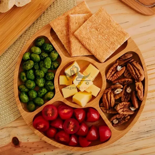 Porte fruits secs rotatif en bois