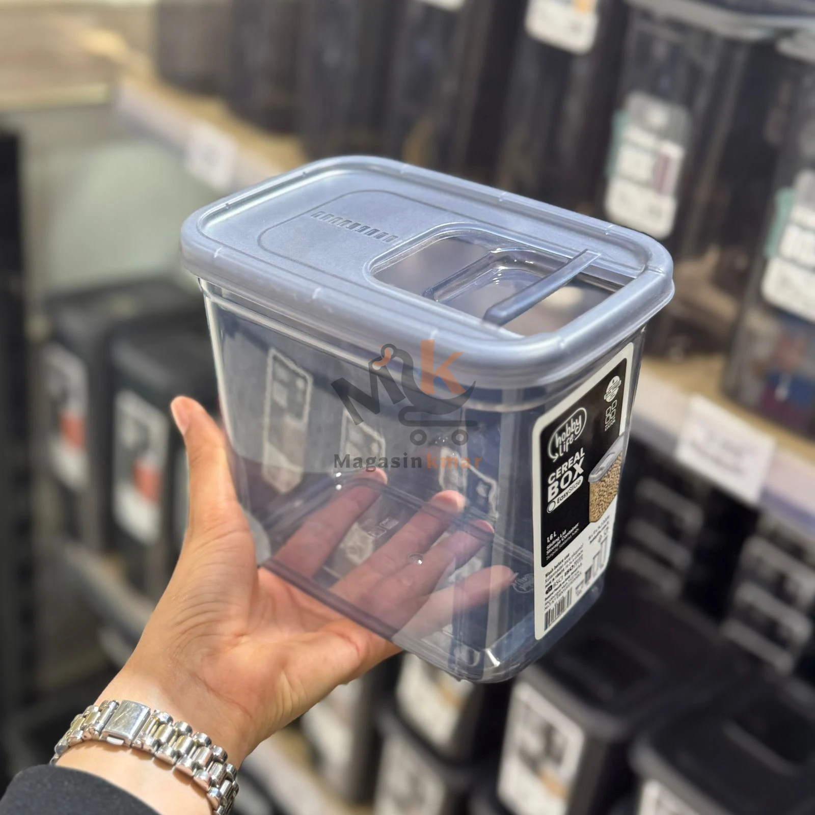 Boîte à céréales en plastique alimentaire 2,4 L – Conteneur rangement