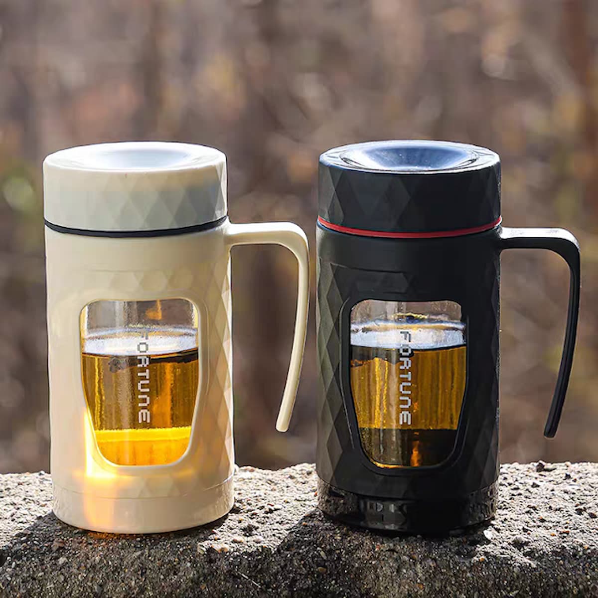 Mug en Verre 450 ml avec Cadre en Plastique