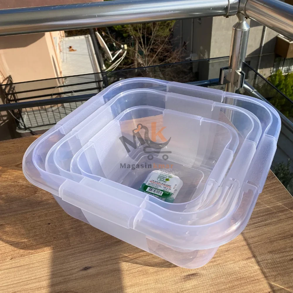 Bassine transparente en plastique alimentaire – 7 L – Idéale pour cuisine et usage domestique