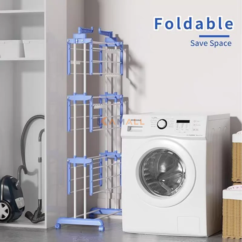 Séchoir à Linge Pliable en Métal