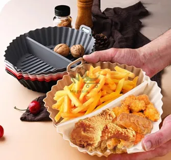Moule Air Fryer en silicone 23 cm – Double compartiment pour cuisson pratique