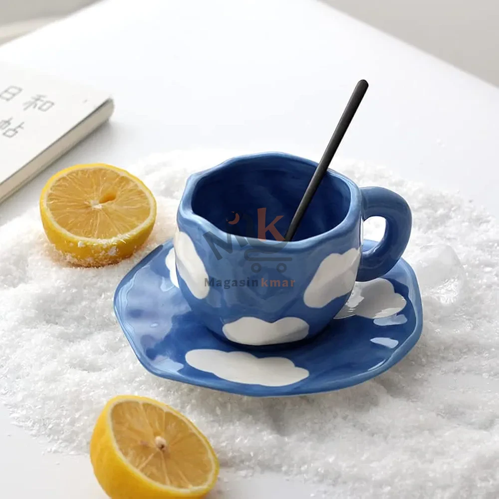 Chop en céramique avec sous-tasse  Idéal pour café et thé