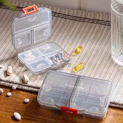 Boîte à médicaments transparente en plastique 9 × 6 cm – Mini rangement pratique