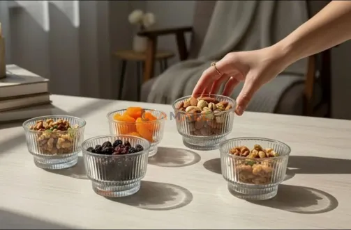 Lot de 6 Bols en Verre 145 ml – Petits Bols Élégants pour Desserts, Sauces, Fruits et Apéritifs