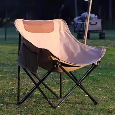 Chaise pliable en tissu et métal 73 cm – Chaise confortable pour intérieur et extérieur