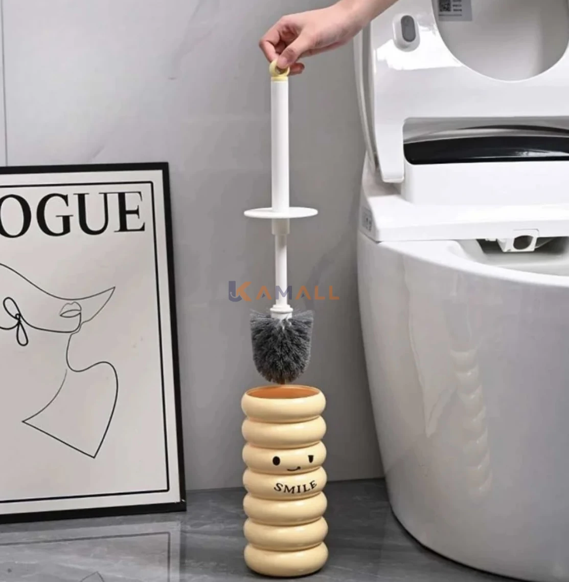 Brosse de toilette avec support en plastique