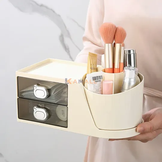 Organisateur de Maquillage en Plastique a tiroir – Rangement Compact pour Cosmétiques et Accessoires de Beauté