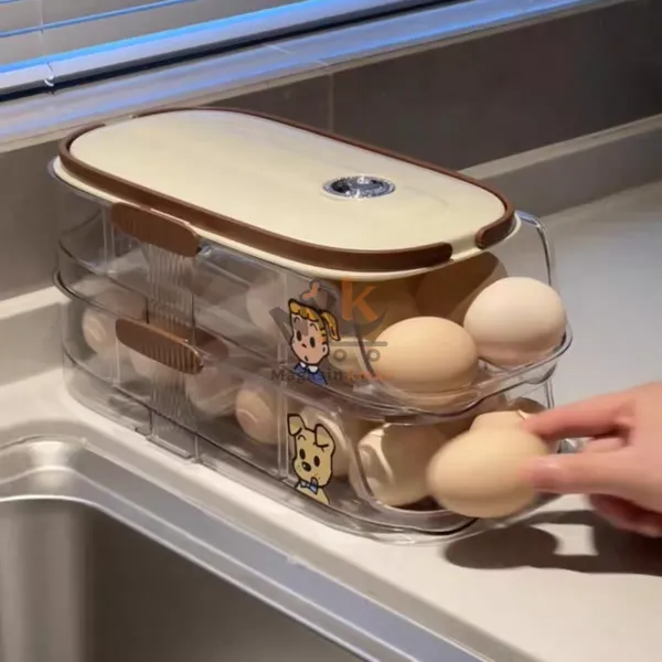 Distributeur à œufs 2 étages  alimentaire – Rangement pratique frigo 30 cm