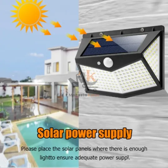 Applique murale solaire avec détecteur de mouvement – Éclairage automatique