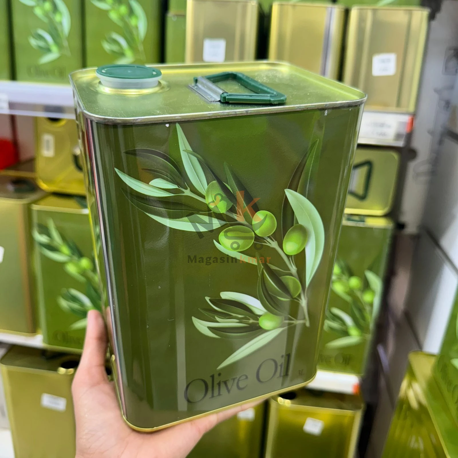 Bidon métallique imprimé 3L – Contenant robuste pour huile alimentaire
