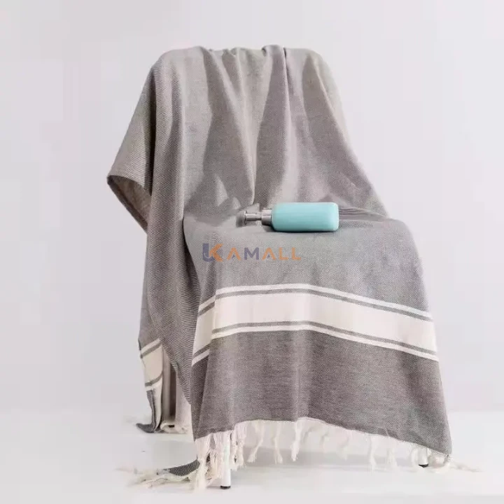 Fouta en coton 2 × 1 m – Serviette traditionnelle légère et absorbante
