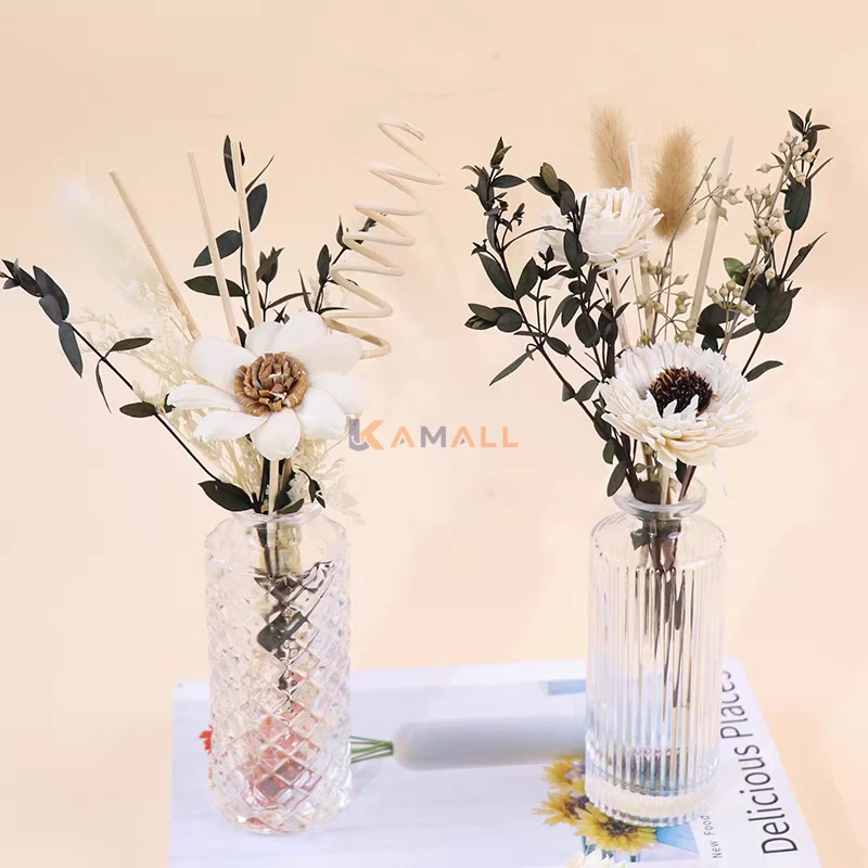 Vase à Fleurs en Verre–Vase Décoratif Élégant pour Fleurs et Plantes