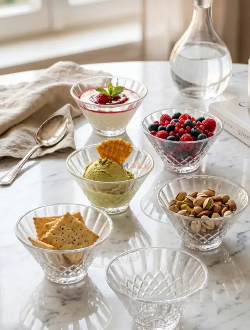 Lot de 6 Bols en Verre avec Couvercles 200 ml – Bols de Conservation pour Desserts, Fruits, Sauces et Préparations
