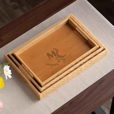 Set de 3 plateaux rectangulaires en bois différente dimension