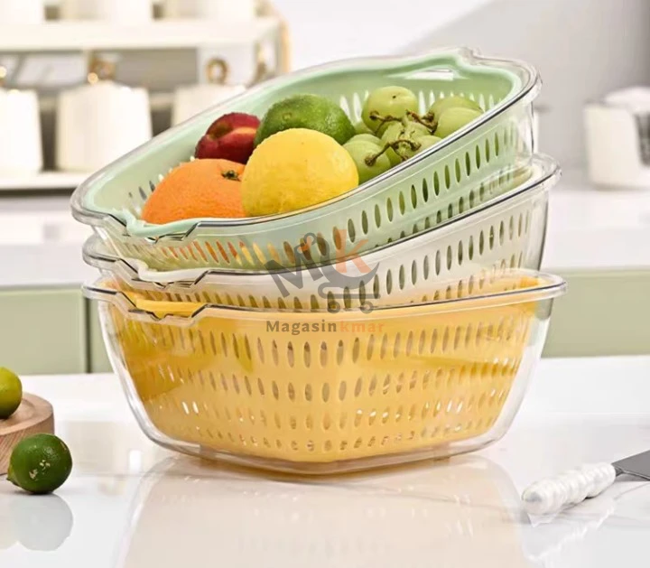 Passoire avec bol en plastique GM – Égouttoir pratique pour fruits et légumes