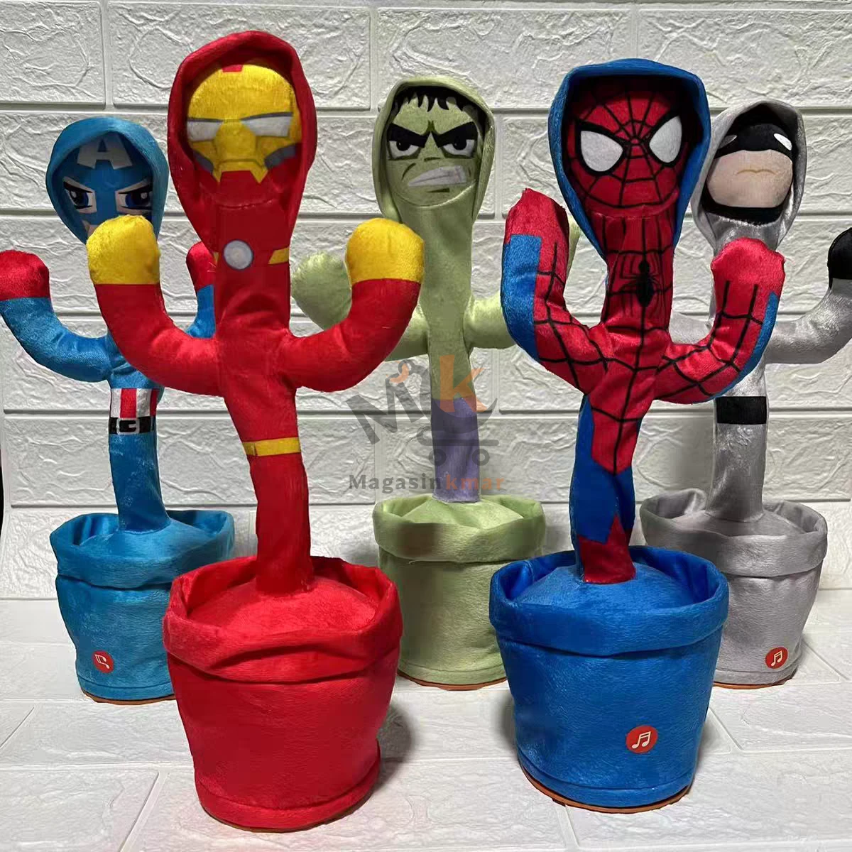 Cactus chantant avec USB 32 cm – Plante artificielle en plastique, tissu et métal
