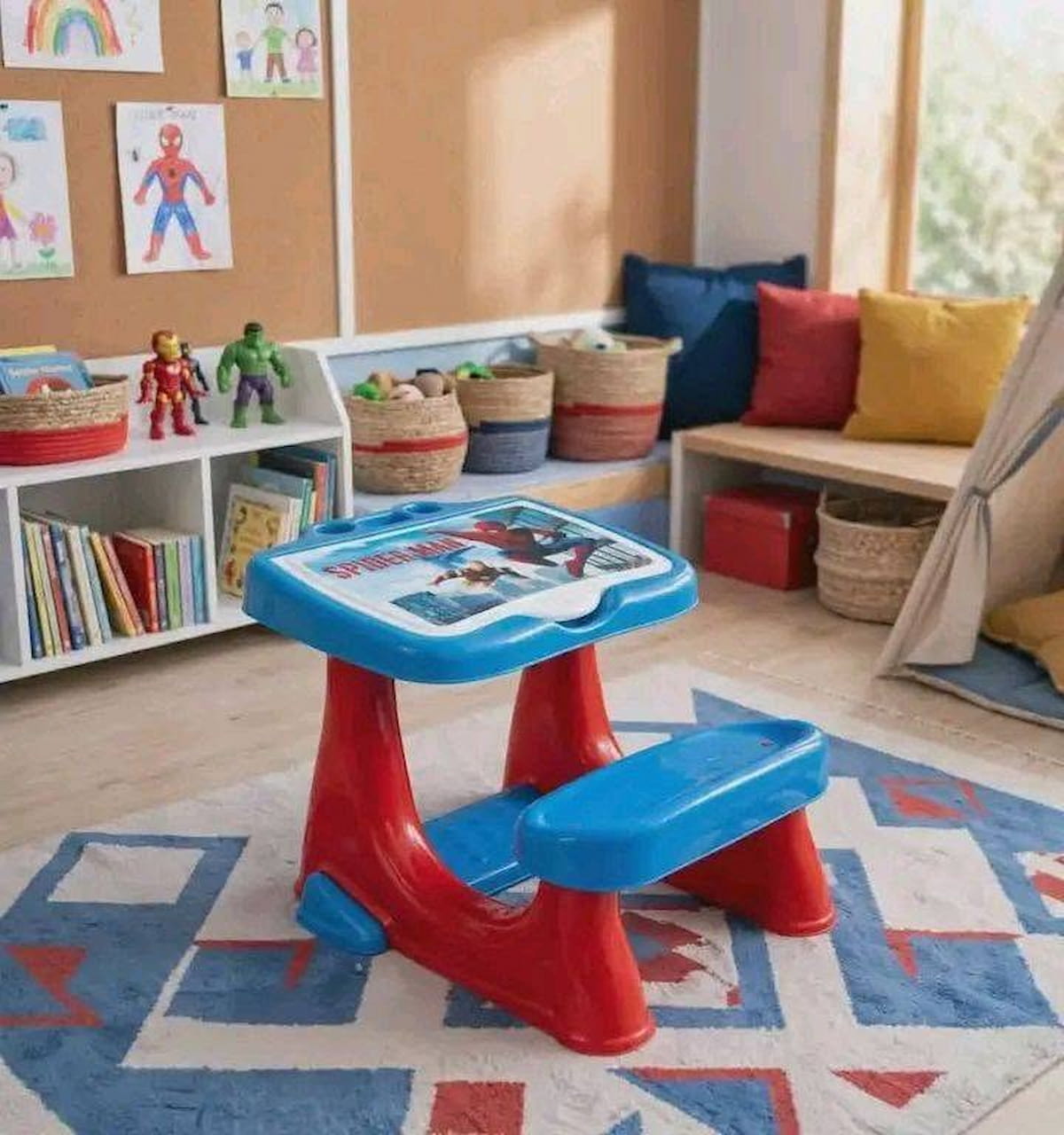 Bureau Enfant Le Petit Génie Spiderman en Plastique