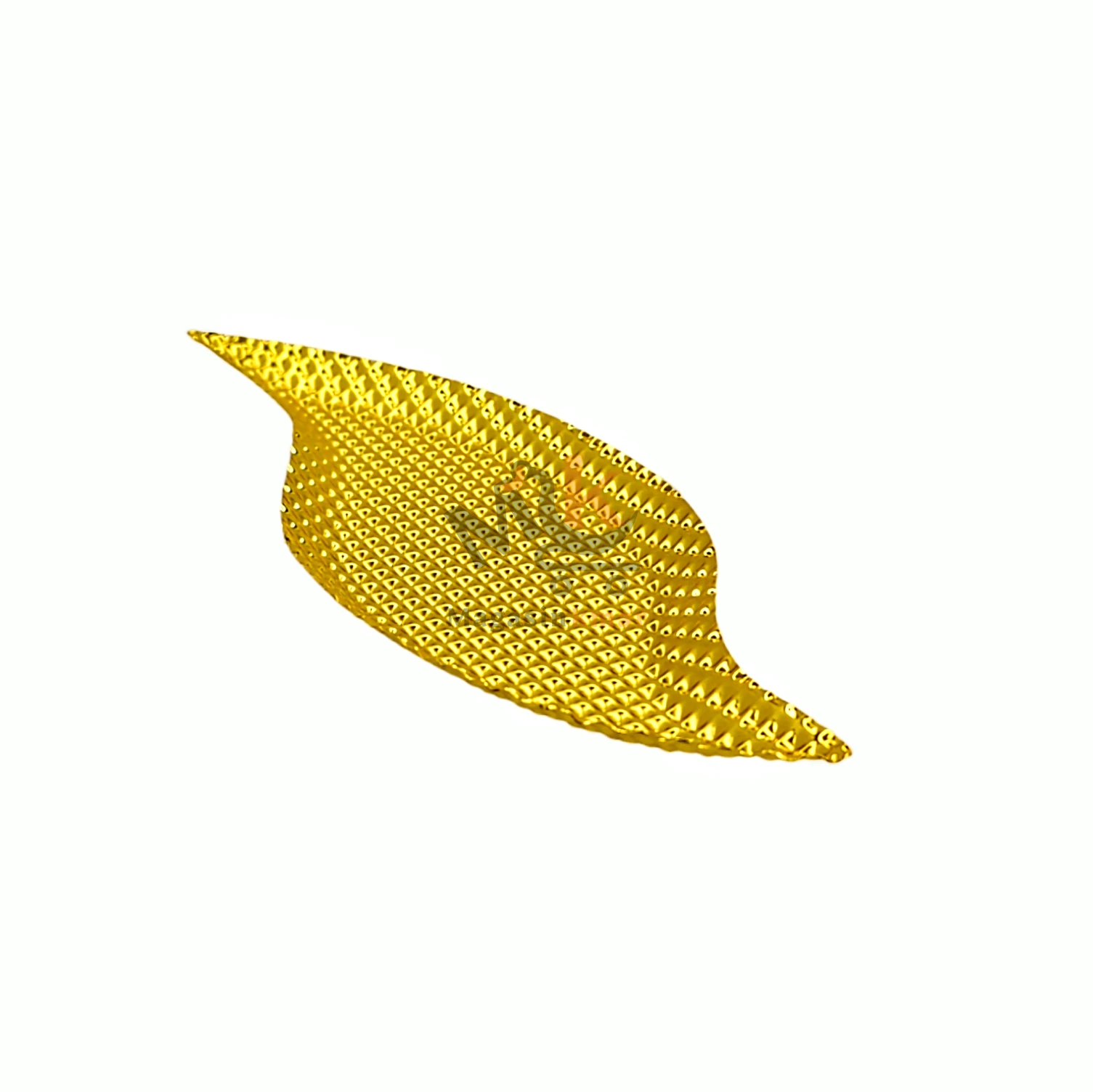Plat fruit sec feuille en métal dore