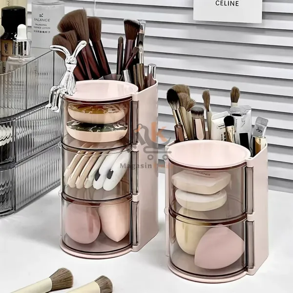 Organisateur accessoires 2 étages en plexi  – Rangement pratique maquillage et bijoux