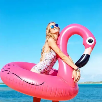 Flamant rose décoratif 90 cm en plastique – Statue de jardin et piscine