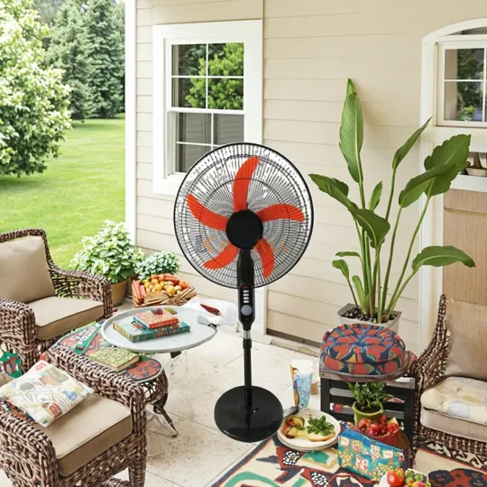 Ventilateur sur Pied en Métal 143 cm – Stand Fan Puissant pour Maison, Bureau et Espaces Intérieurs