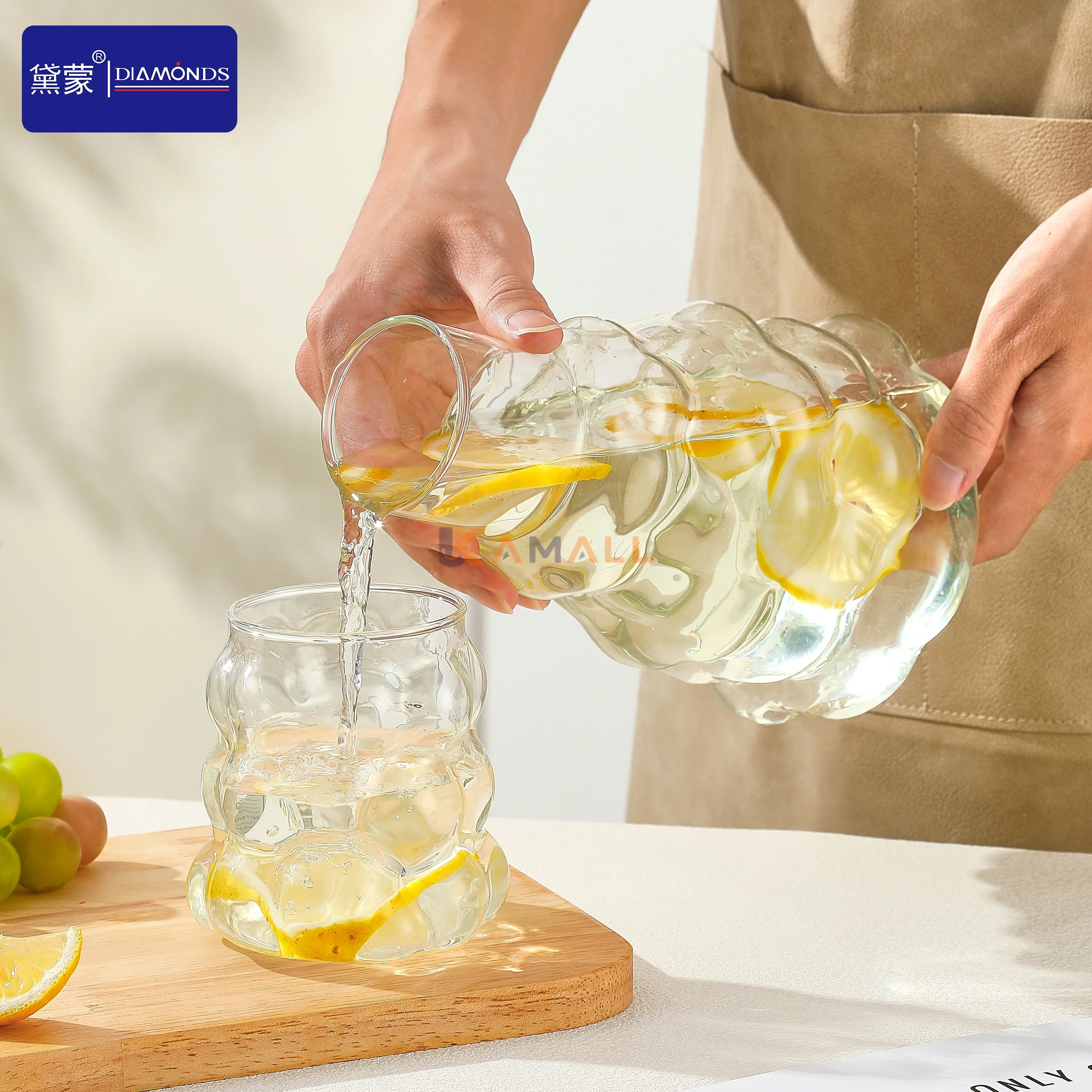 Carafe Bubbly 2 L avec Tasse en Verre