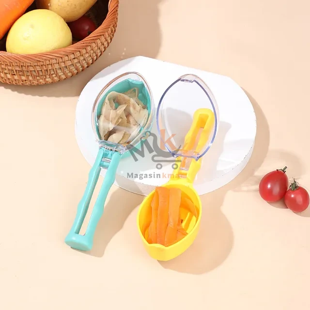 Éplucheur Manuel en Forme de Poisson avec Couvercle – 17 cm