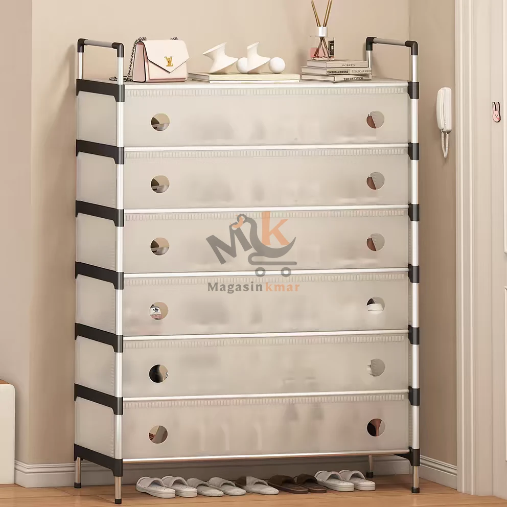 Porte chaussures 3 étages en acier inoxydable – Étagère rangement pratique