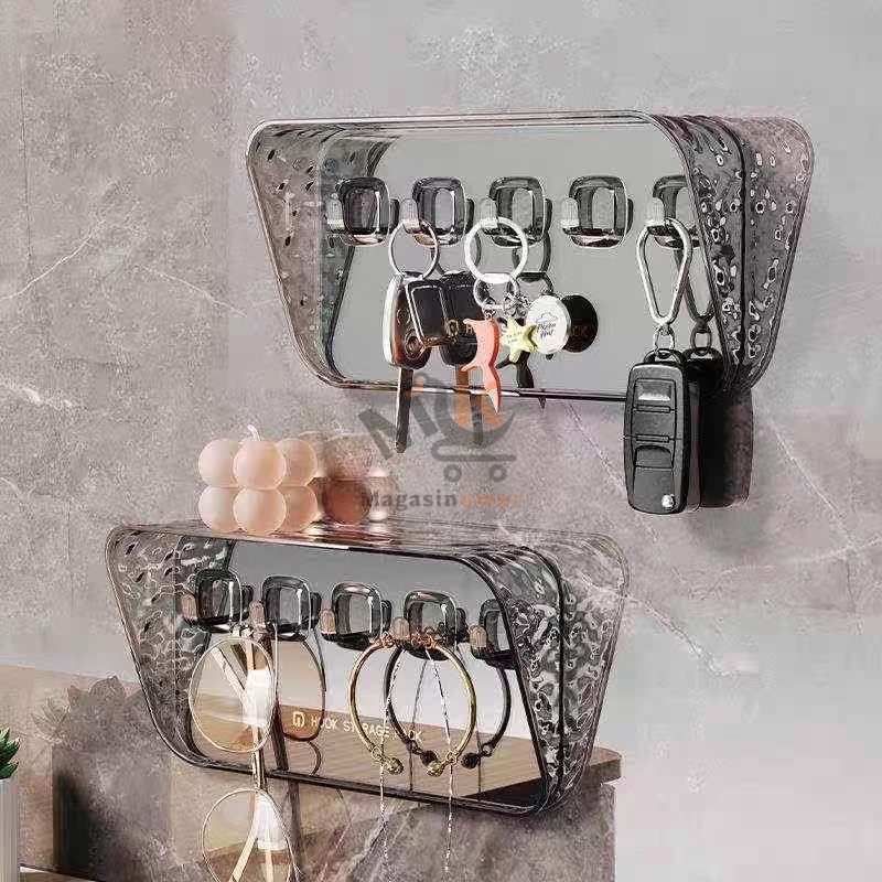 Support avec 6 crochet mural autocollant