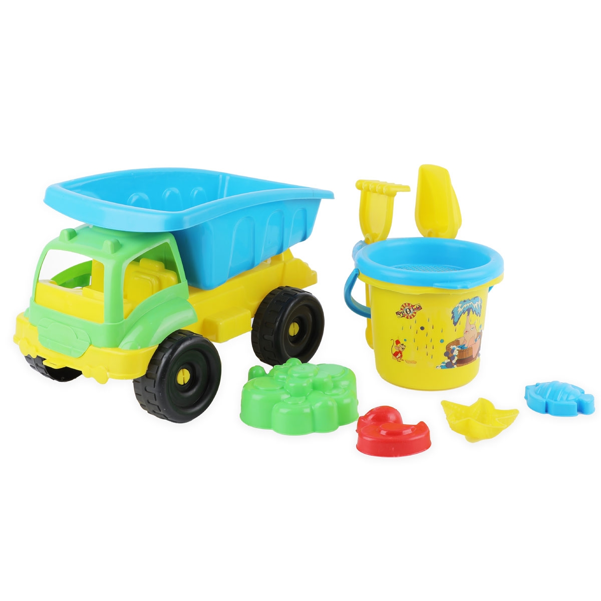 Camion turbo avec seau et accessoires de plage -GM - 8 Pièces