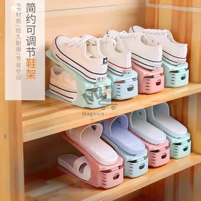 Support chaussures double en plastique – Organisateur gain de place