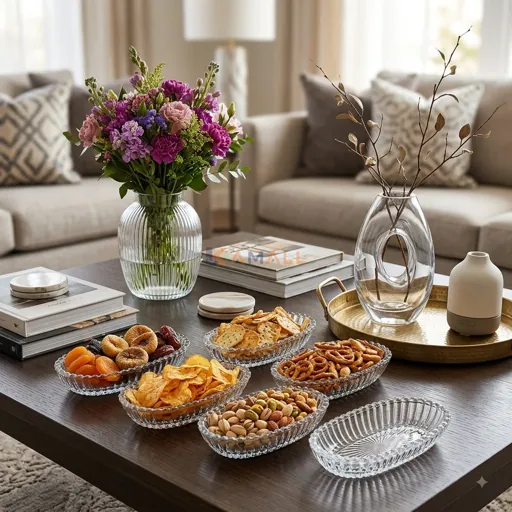 Lot de 6 Mini Plats en Verre – Petits Plats pour Desserts, Apéritifs et Présentation