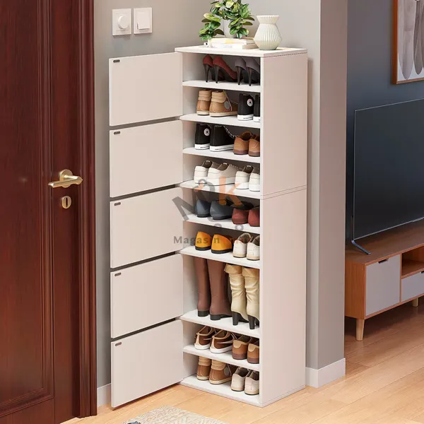 Porte-chaussures 9 étages en acier 152 cm – Étagère rangement grande capacité