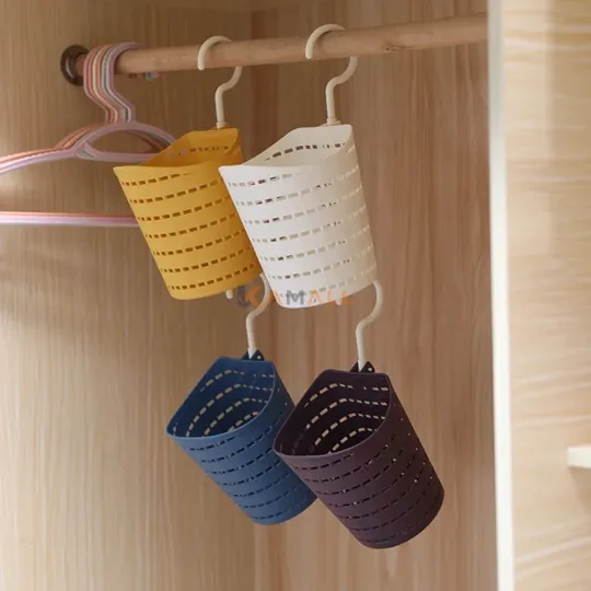 Panier de rangement avec crochet en plastique 14 cm – Organisateur suspendu pratique
